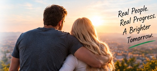A person looking toward a bright horizon.