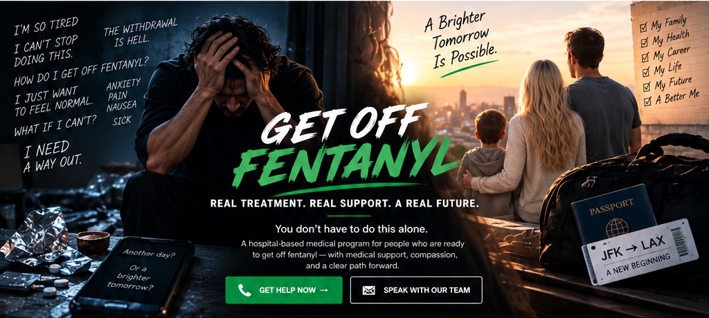 A person struggling with fentanyl use contrasted with family and a hopeful future.